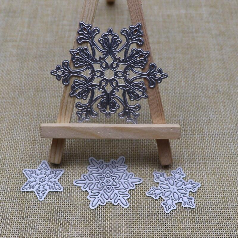 4 шт. Рождественские снежинки Металлические штампы для резки для скрапбукинга DIY открытки трафарет бумага ремесло ручная работа