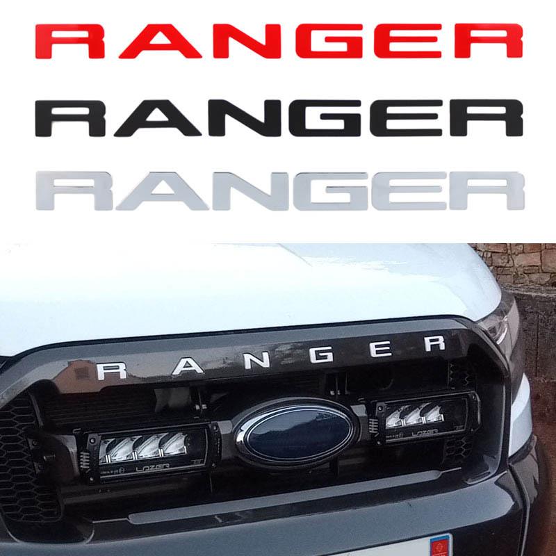 Логотип-буква MUZO2 для решетки радиатора Ford Ranger RANGER 3D Эмблема Оригинальный размер ABS Наклейка с клеем Хромированный стиль 6 цветов