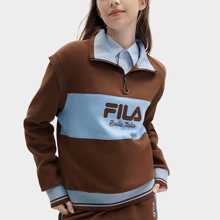 New FILA Sweatshirt Women's Cheese Cracker Umber F11W419205F-BN