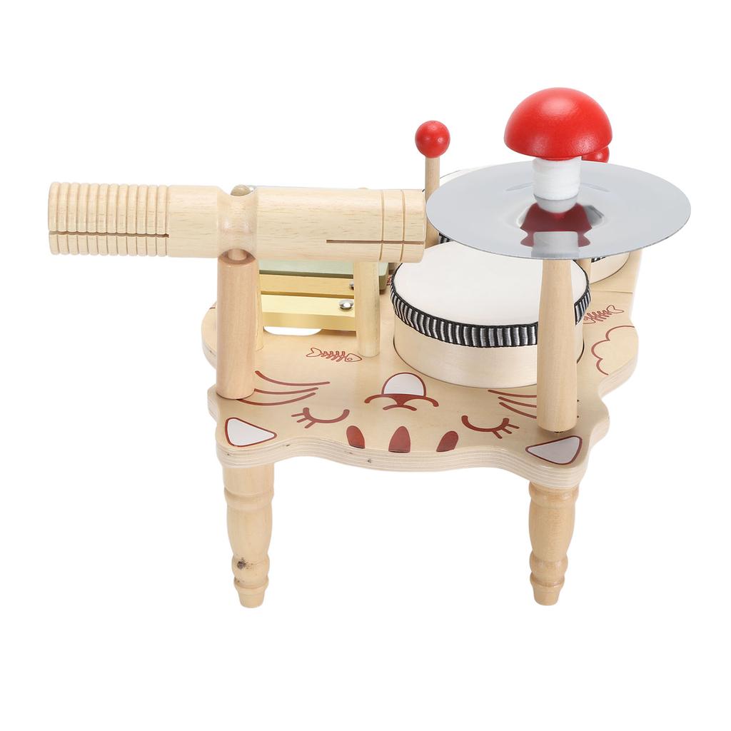 Wooden Musical Drum Set Puzzle Colour Cognition Early Learning Multifunctional Percussion