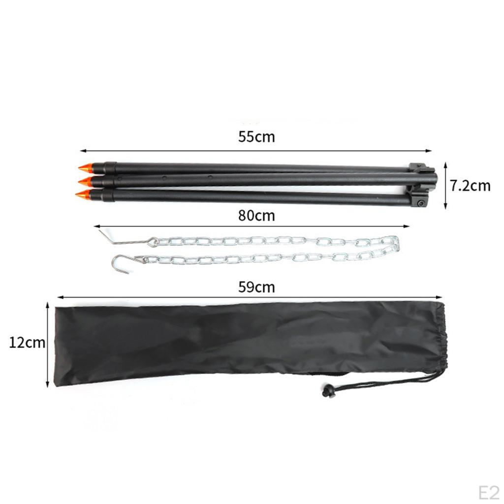 Штатив для кемпинга, штатив для походов, рыбалки и приготовления пищи с сумкой для хранения посуды для пикника у костра