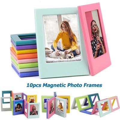 10 шт., Магнитные рамки разных цветов для Fujifilm Instax Mini 12 11 7S 25 40 70 90 Evo Liplay Link 3-дюймовые моментальные фотографии