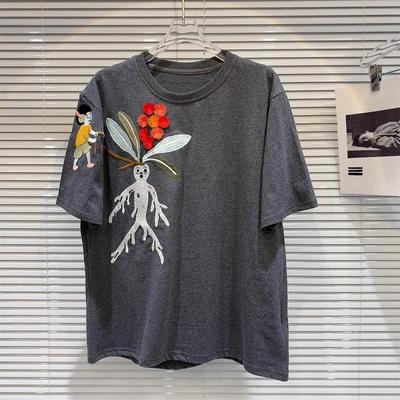 Топы женские хлопковые летние футболки больших размеров с круглым вырезом свободные напечатанные повседневные пуловеры футболки топы