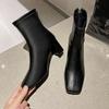 Fashion Plus Size 43 Women Victorian Ankle Boots Leather Lace Heel Shoes for Women Lace Up Spliced Fashion Ladies High Heels Woman Boots