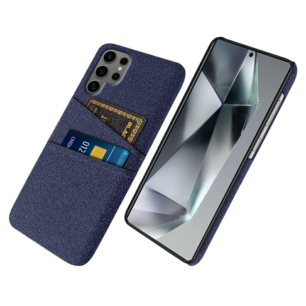 Чехол для Samsung Galaxy S25 Ultra Ткань+Твердый ПК Чехол для телефона с двойными слотами для карт