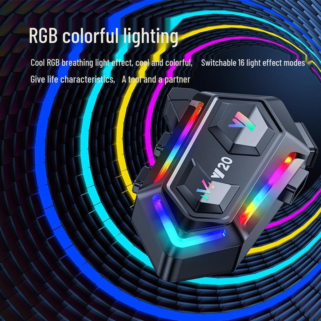 Bluetooth-гарнитура для шлема-интеграла Y20 с RGB-подсветкой и мощными басами