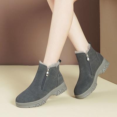 Женские туфли на платформе с круглым носком на флисовой подкладке, зимние, дизайнерские, роскошные, новинка 2025 года, в готическом стиле, большого размера, теплые, до щиколотки