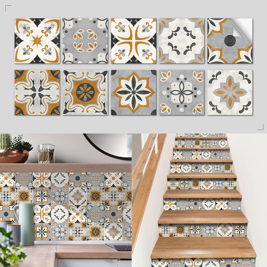 Скандинавская плитка Арт Наклейка на стену Кухня Ванная комната Водонепроницаемые и маслостойкие обои Самоклеящаяся хрустальная пленка Наклейка на плитку