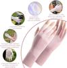 2 pairs, sunscreen manicure gloves, women's summer thin breathable outdoor bicycle driving, ice silk gloves, pink + skin tone