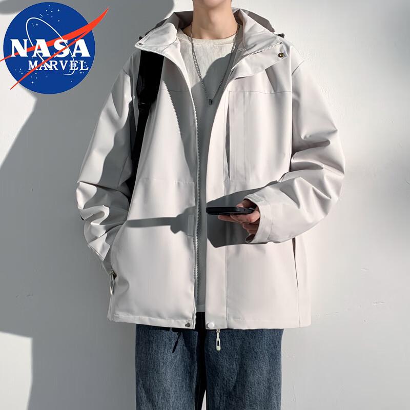 NASA MARVEL Men's Hooded Windbreaker Jacket