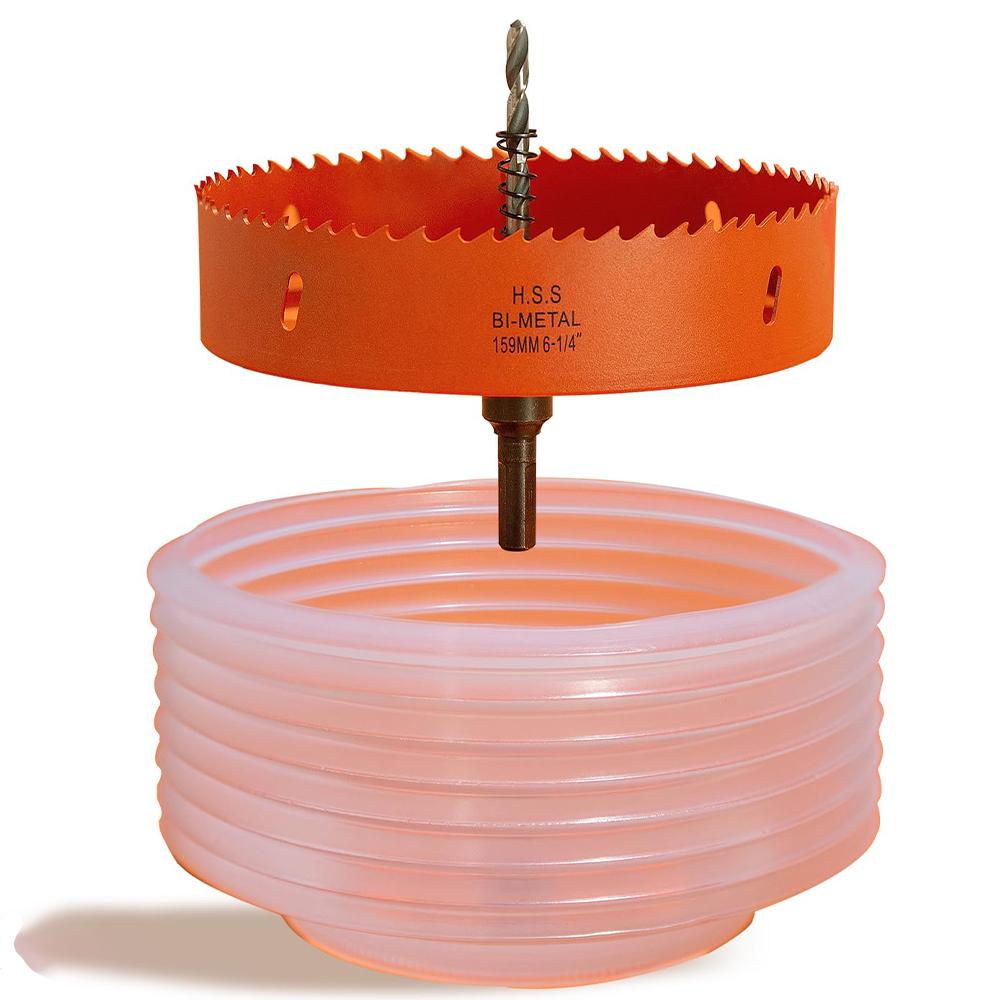 Коронка, Пылесборник для встраиваемого освещения 6-1/4 дюйма Пылеуловитель для коронки с биметаллическим режущим элементом для дерева, металла, гипсокартона