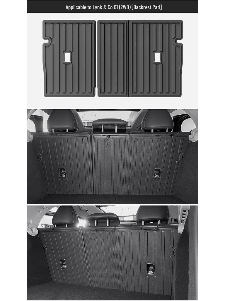 Durable TPE Floor & Trunk Mats for 21-25 Lynk & Co 01 Two-Wheel Drive, includes Backrest Mat
