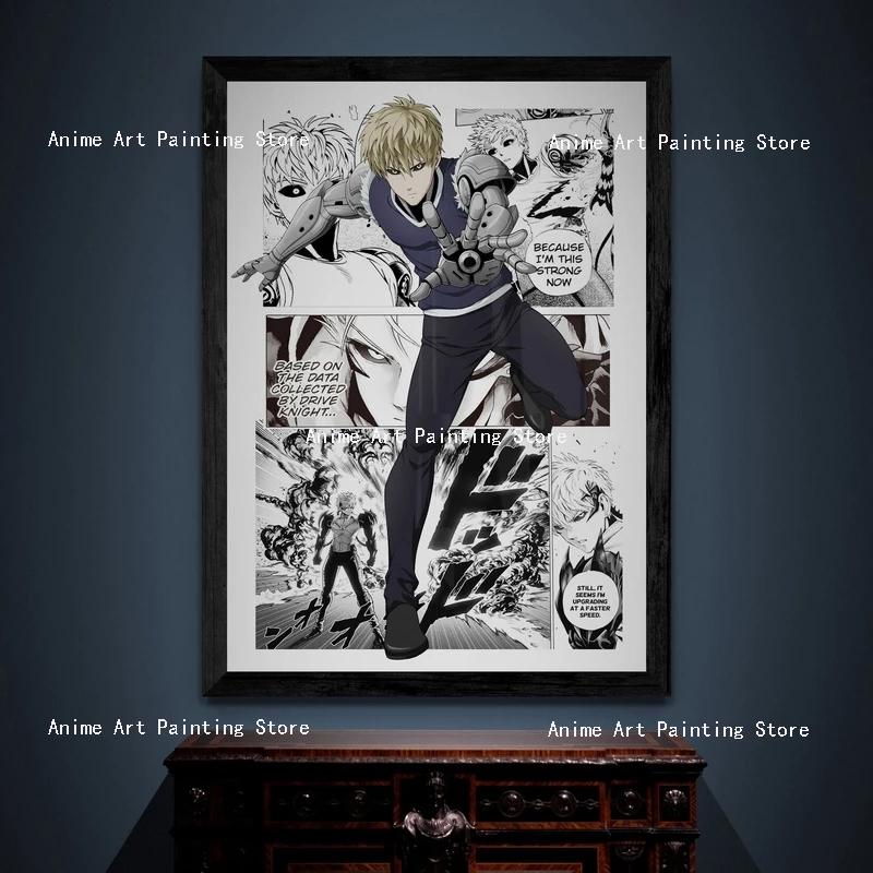 Плакат One Punch Man, печать на холсте, японская экшн-аниме, мультяшные настенные художественные фотографии для детской комнаты, украшение для дома