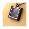 Stones and Minerals. Raw Kyanite Necklace. Square Model. Color Black.