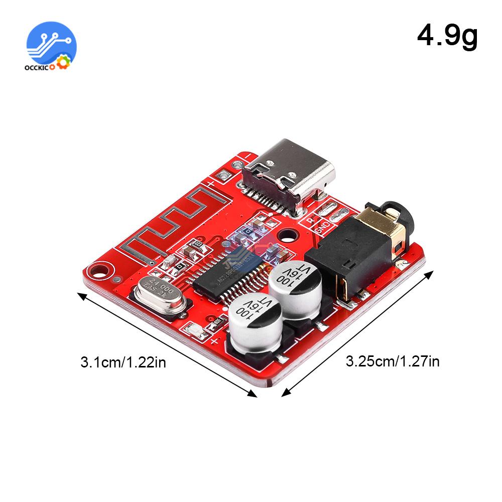 Type-C USB Mini Bluetooth 5.1 MP3 Audio Receiver Board Bluetooth MP3 Lossless Decoder Board Wireless Stereo Music Module 3W