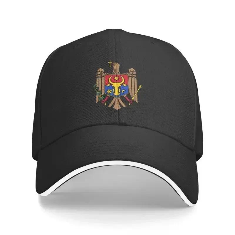 Панк Герб Молдовы Бейсболка Мужская Женская Дышащая Кепка Папы Защита от Солнца