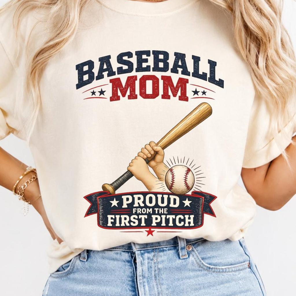 Baseball Mom Shirt, Game Day Baseball Mom Tee, Sports Mom Shirt, Baseball Mother Gift, Ballpark T-Shirt, Baseball Bat T-Shirt