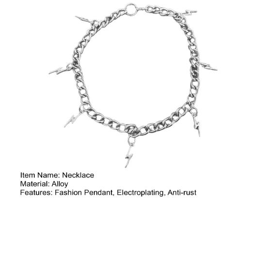 Chain Necklace Pendant Chain Electroplating Anti-Rust All Match Dress Up Unisex Simple Chain Necklace