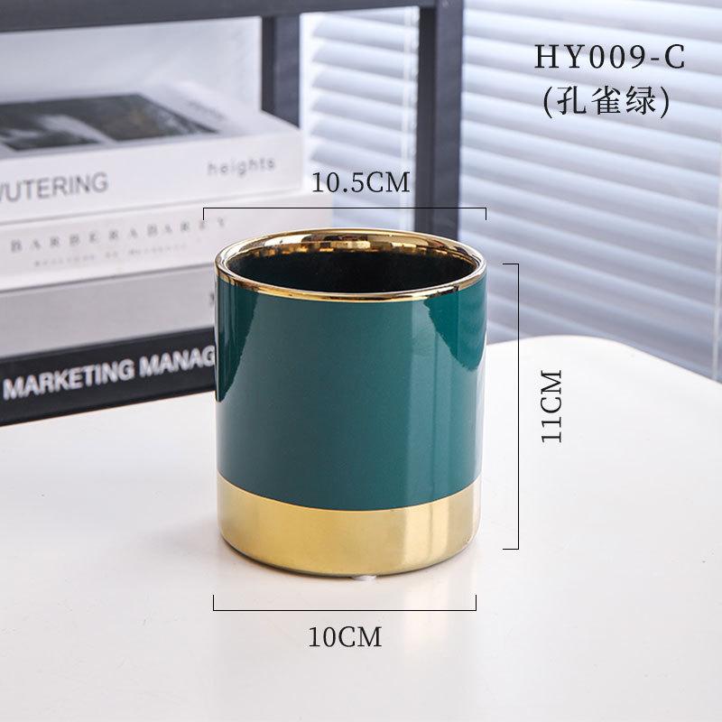 INS Nordic Simple Straight Round Suckulent Керамический Маленький Цветочный Горшок Для Домашнего Рабочего Стола Украшения Оптом