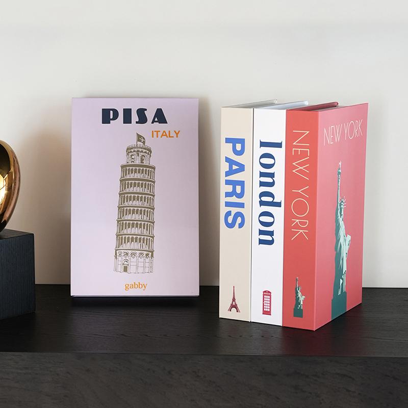 City Fake Books For Decoration Coffee Table Modern Home Decoration Books Simplicity Display Book Paris London York