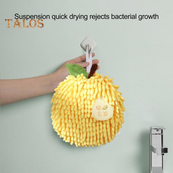 Полотенце для рук из шенилла с ремешком для подвешивания, хорошо впитывающее воду мягкое сверхтонкое волокно, утолщенная тряпка, устойчивая к пятнам, многоразовая для уборки кухни и ванной комнаты