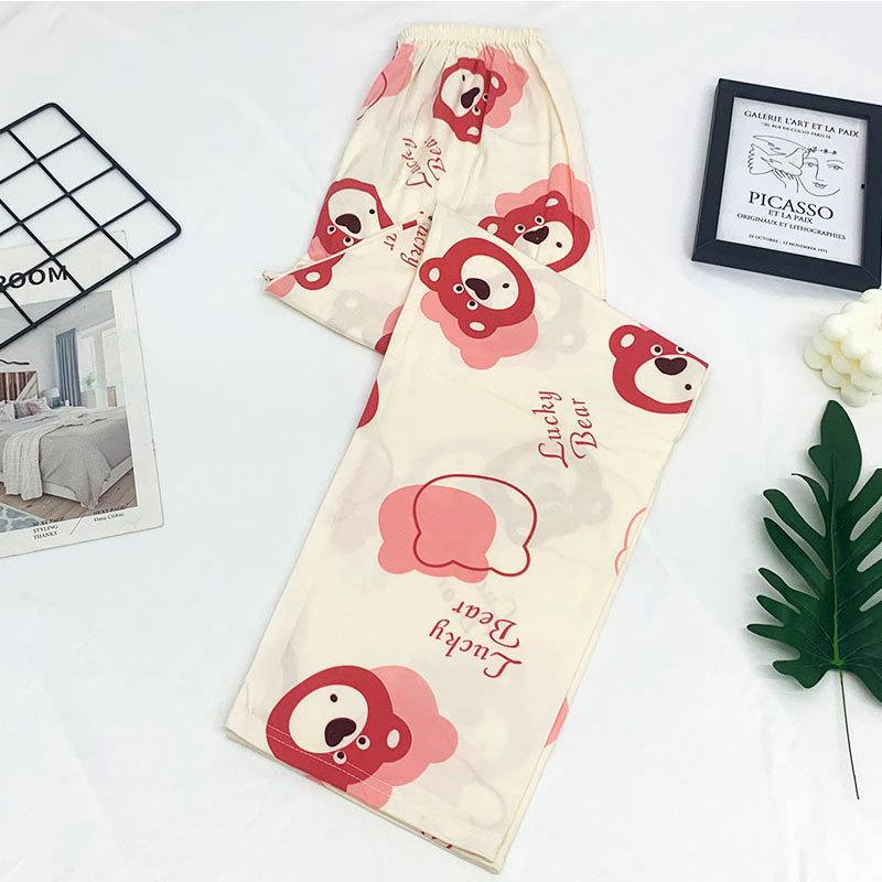 Женские Мультяшные Пижамные Штаны Hello Kitty - Летние Повседневные, Свободный Крой для Дома или Улицы