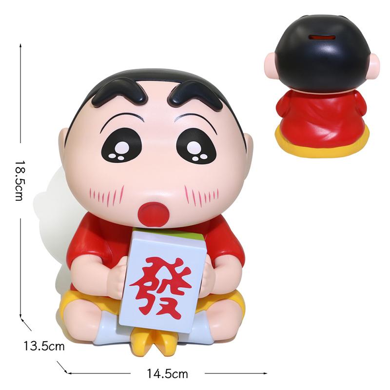 Crayon Shin-Chan Piggy Bank Cute Shin-Chan Ornaments Piggy Bank Action Figure Doll Model Popular Gifts Essentials
