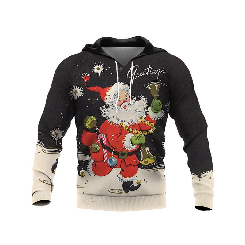 Мода 3D Счастливого Рождества Рождество Новые толстовки и свитшоты Детские свитера Санта-Клауса Унисекс Зимние Harajuku с капюшоном Толстовки с капюшоном