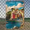 Винтажная алюминиевая табличка Cinque Terre Италия, Художественный плакат-табличка для домашнего декора, Арт для DIY в спальню, кухню, игровую комнату, на балкон