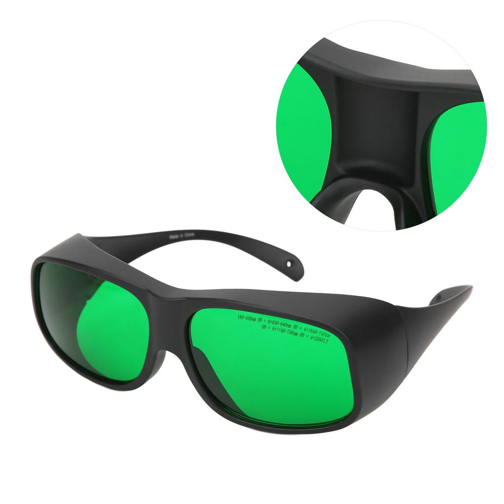 650nm Wavelength Laser Safety Glasses Green Lens PC Eye Protection Fit Over Myopia GogglesBlack