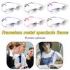 Легкие прямоугольные суперэластичные металлические оправы без оправы, унисекс, гибкие оптические очки для чтения, очки ручной работы