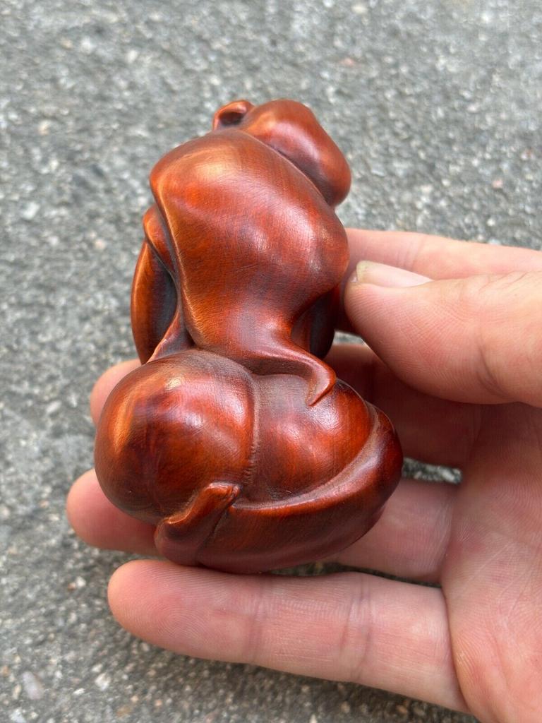 Резьба по самшиту Деревянная резная фигура Сексуальная Милая Красивая женщина Купающаяся статуэтка