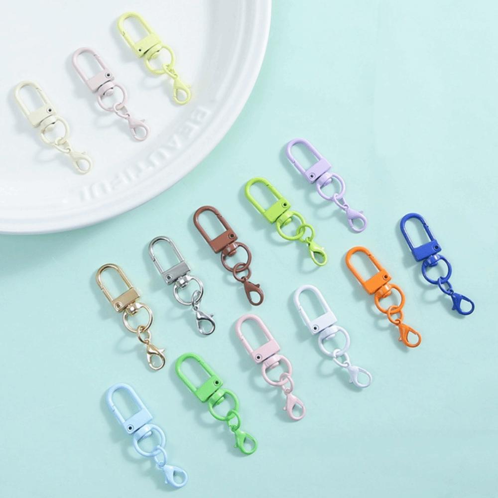 30 шт. Застежка Цветные поворотные карабины Мини металлические крючки для брелка Многоцелевые зажимы-триггеры Подвески для кошелька