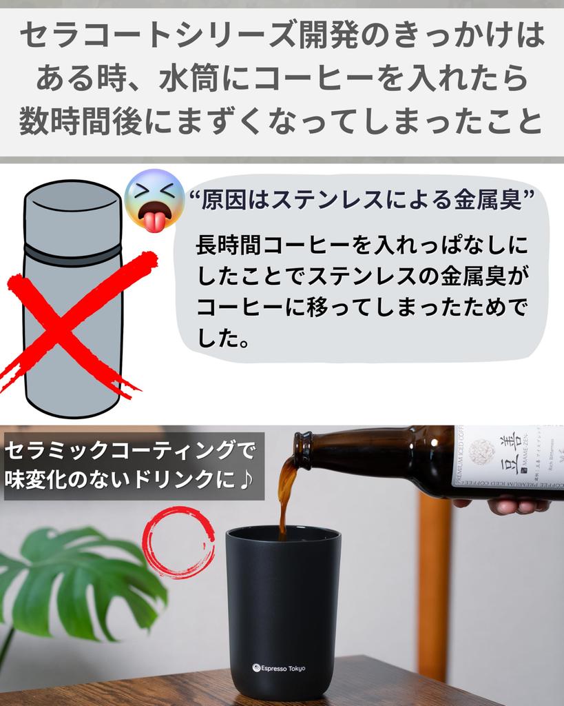 Espresso Tokyo Cerakote Ceramic Dishwasher Keeps Coffee Hot or Keeps Coffee Fresh Tumbler, Coating, Safe, Cold, 350ml, Lightweight,