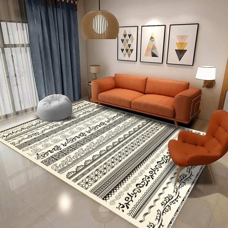 Nordic Style Moroccan Living Room Carpet Sofa Coffee Table Crystal Velvet Carpet Home Bedroom Full Bed Side Blanket