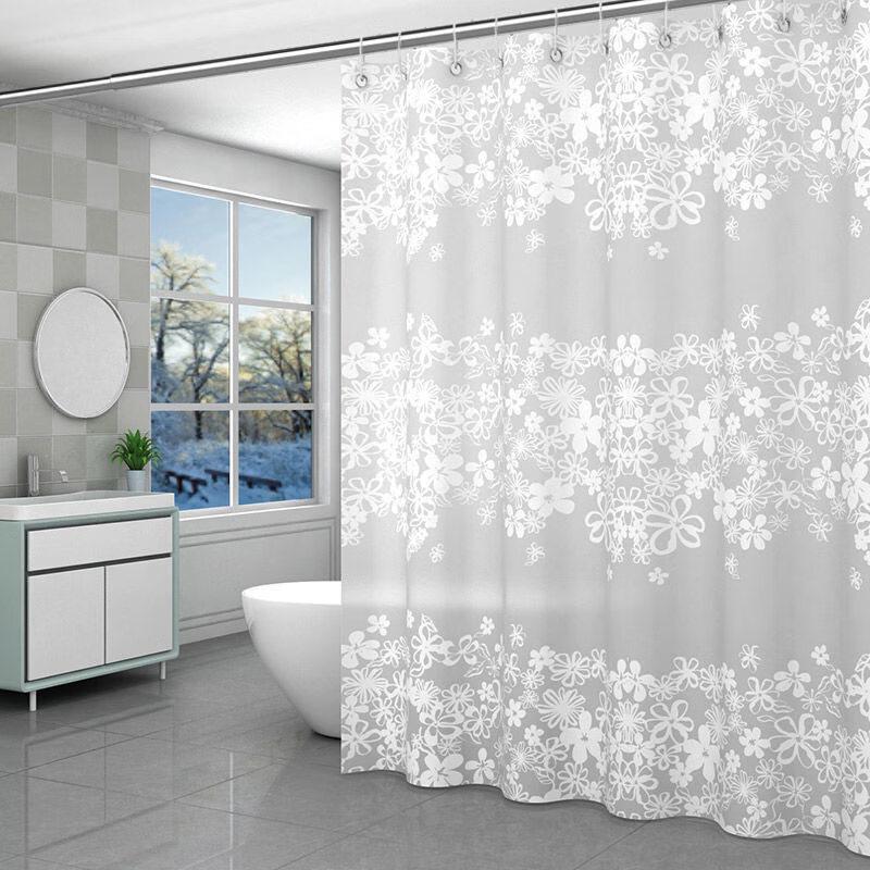 Qianyu Punch-Free Waterproof Shower Curtain Set