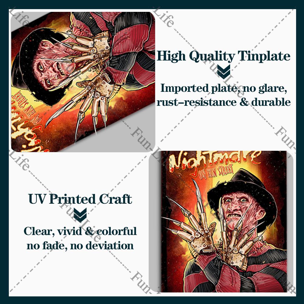 Наклейки на стену из металла с винтажными фильмами ужасов для паба, бара, клуба, дома, настенная табличка в стиле ретро 20x30 см