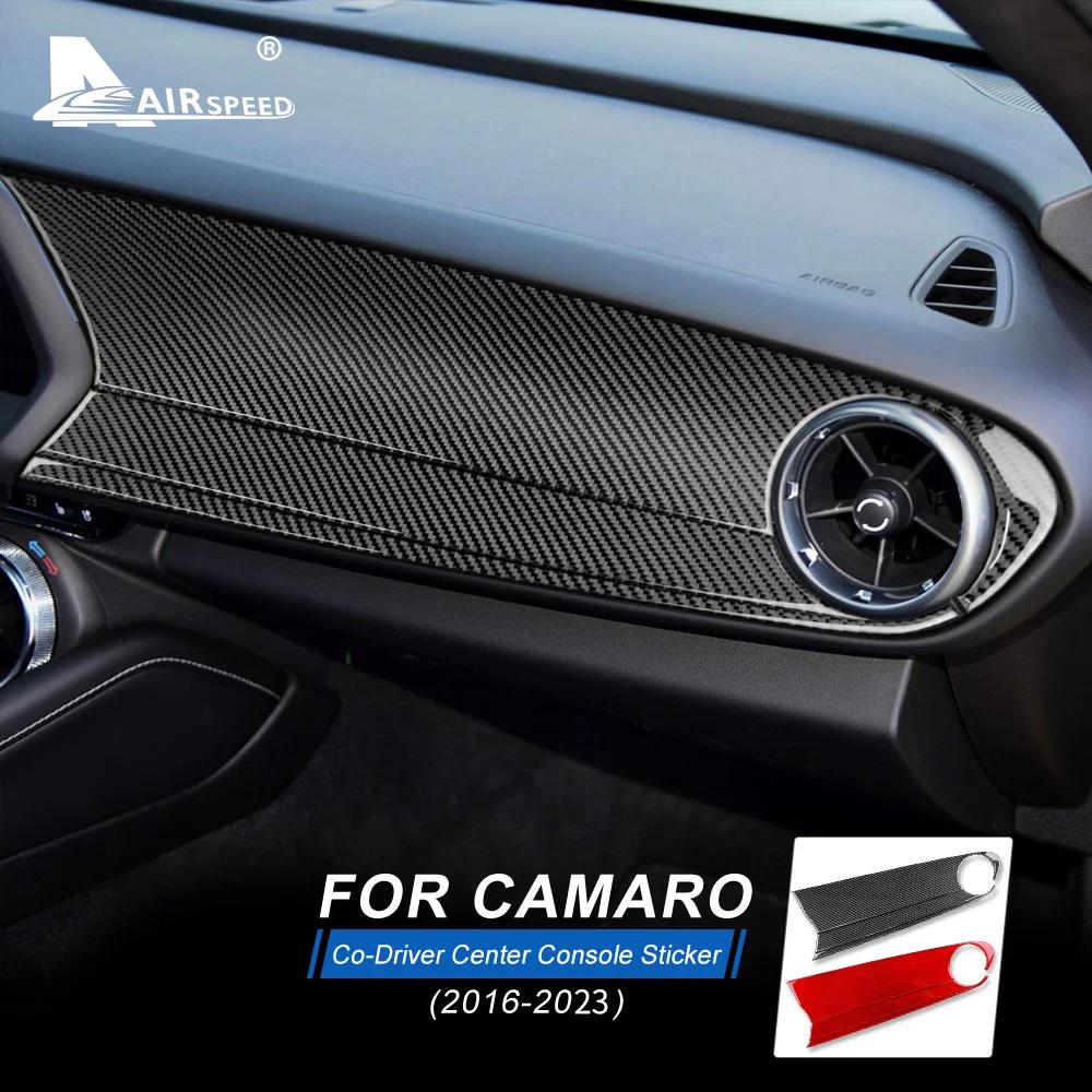 Настоящая мягкая карбоновая наклейка для Chevrolet Camaro 2016 2017 2018 2019 2020 2021 2022 2023 Салон автомобиля, пассажирская сторона, центральная консоль