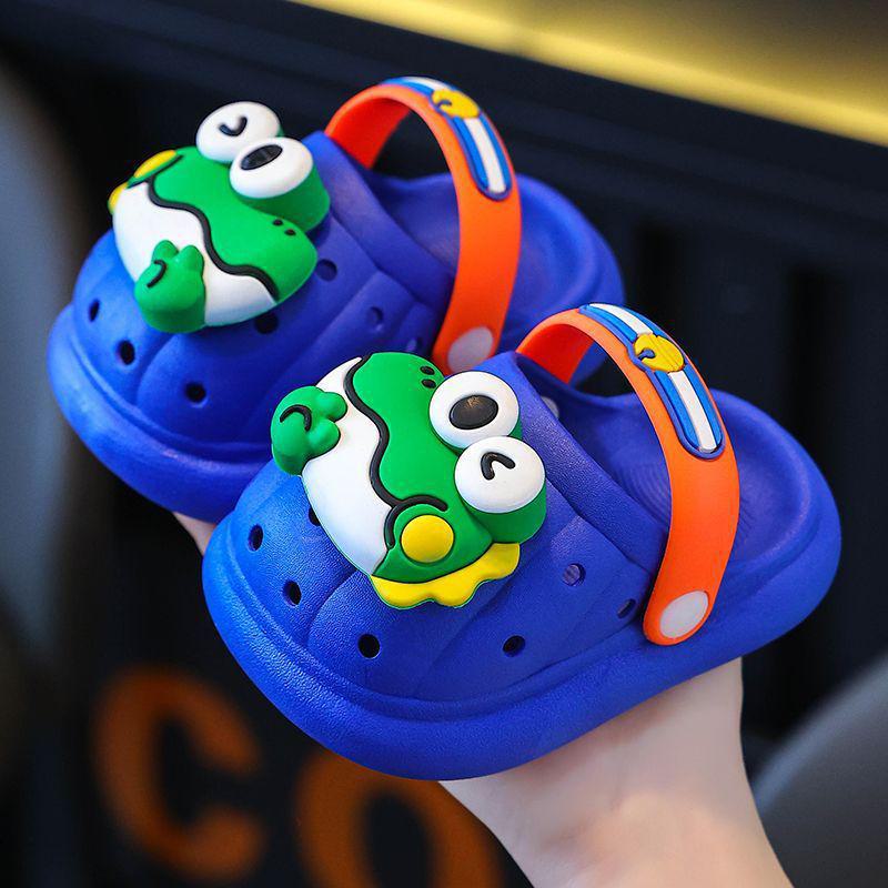 Летние детские домашние тапочки с рисунком из мультфильмов, нескользящие, мягкие