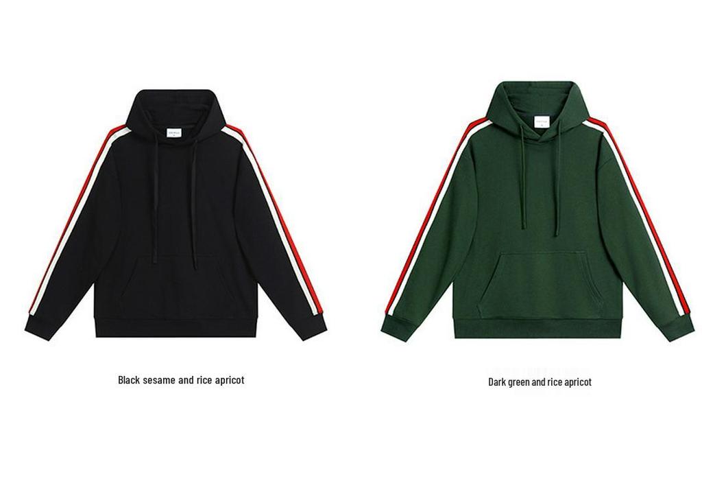 2024 Unisex 380g Heavyweight Striped Hoodie - Spring/Autumn College Style