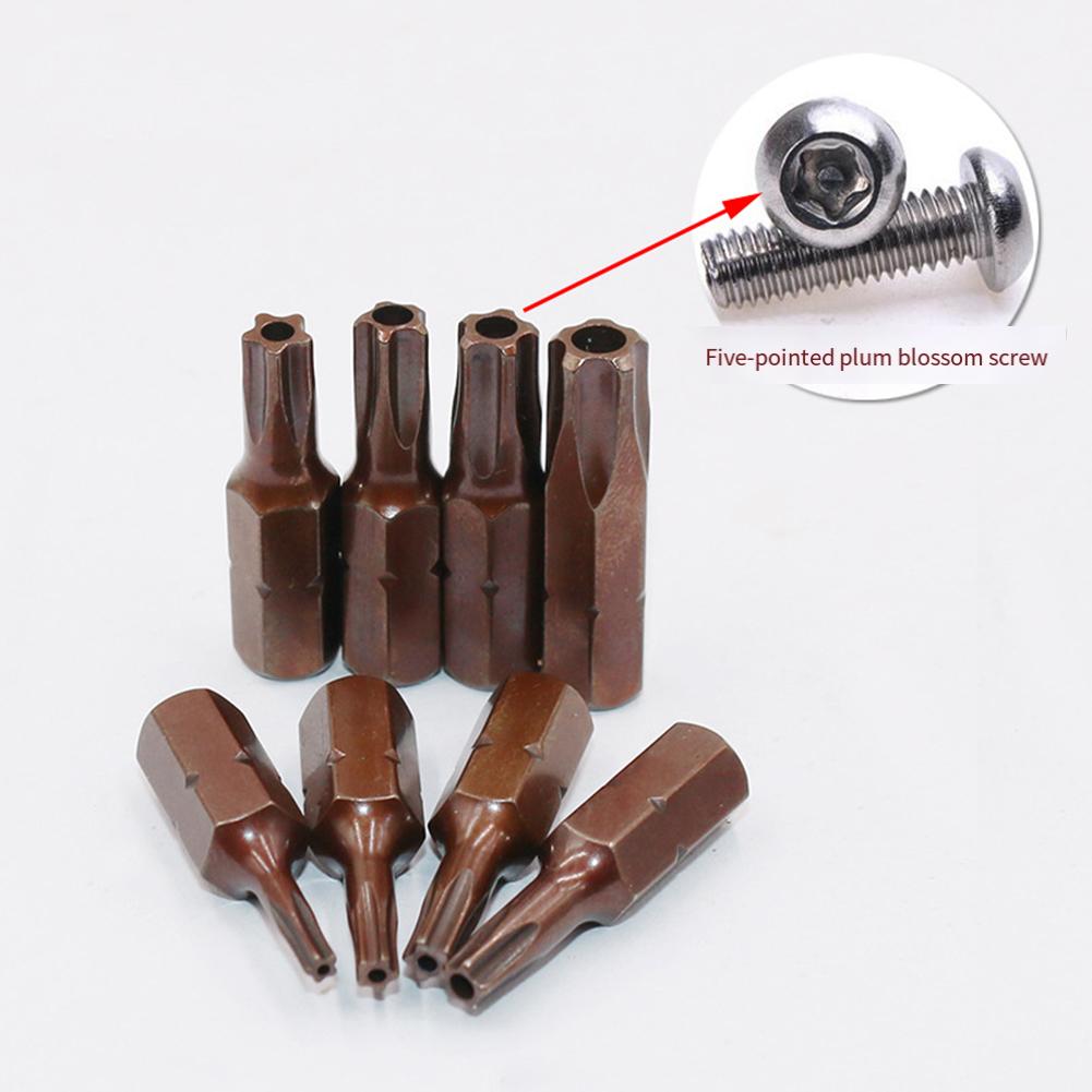 8 PCS Magnetic  Batch Head Screwdriver Bit Set For Electric Drill TS8/10/15/20/25/27/30/40  Five-Point Screw Driver Bit Tools