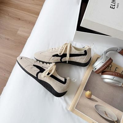 Кожаные ретро немецкие тренировочные кроссовки женские осень 2025 новая расцветка шнуровка гоночные кроссовки спортивные повседневные кроссовки Форрест Гамп