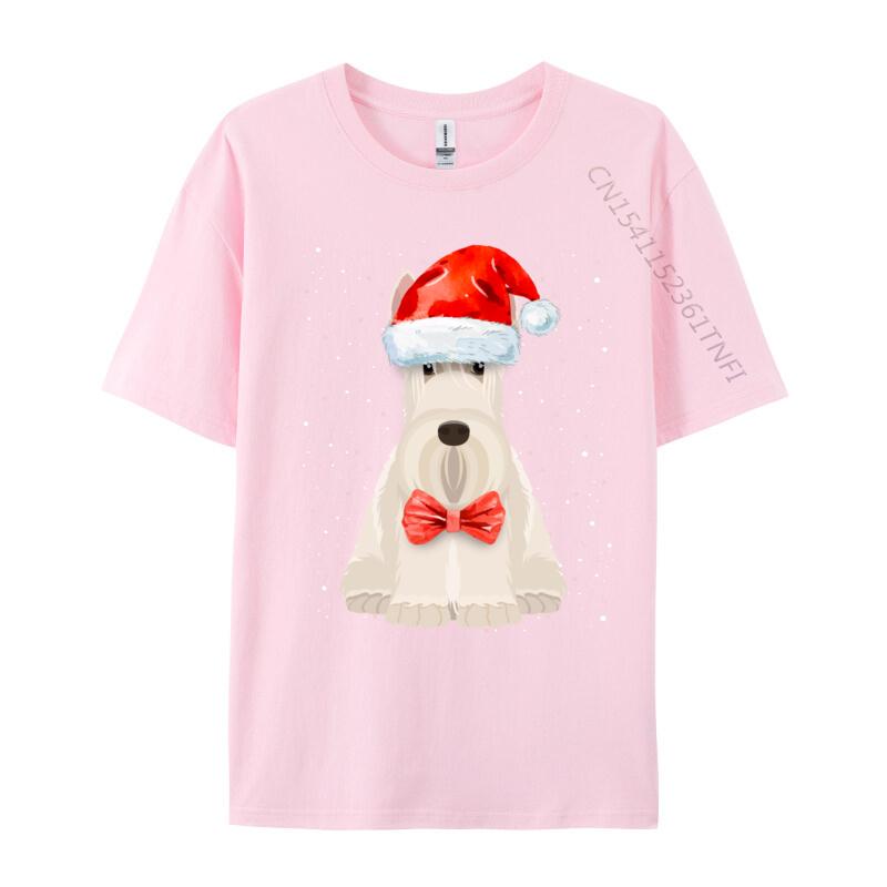 Scottish Terrier Christmas Idea For Women Xmas Scottie Dog T Shirt Cotton Clothes Humor Winter T-Shirt