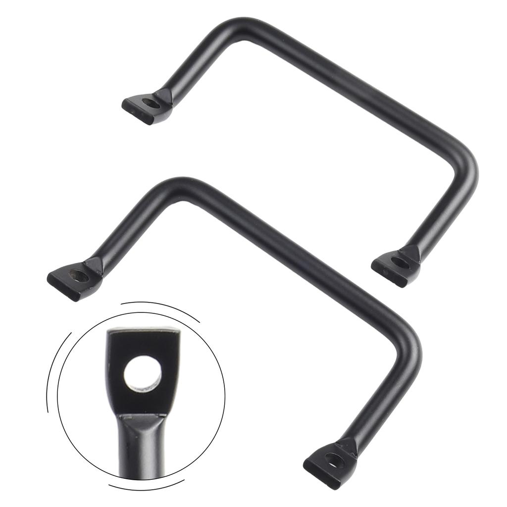 2Pcs Cabinet Pull Furniture Handle Hardware Kitchen Cabinet Pulls Window Sliding Door Knobs Carbon Steel Black Tray Handle