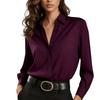Women's Fashionable Casual Solid Color Long-sleeved Satin High-quality Blouse