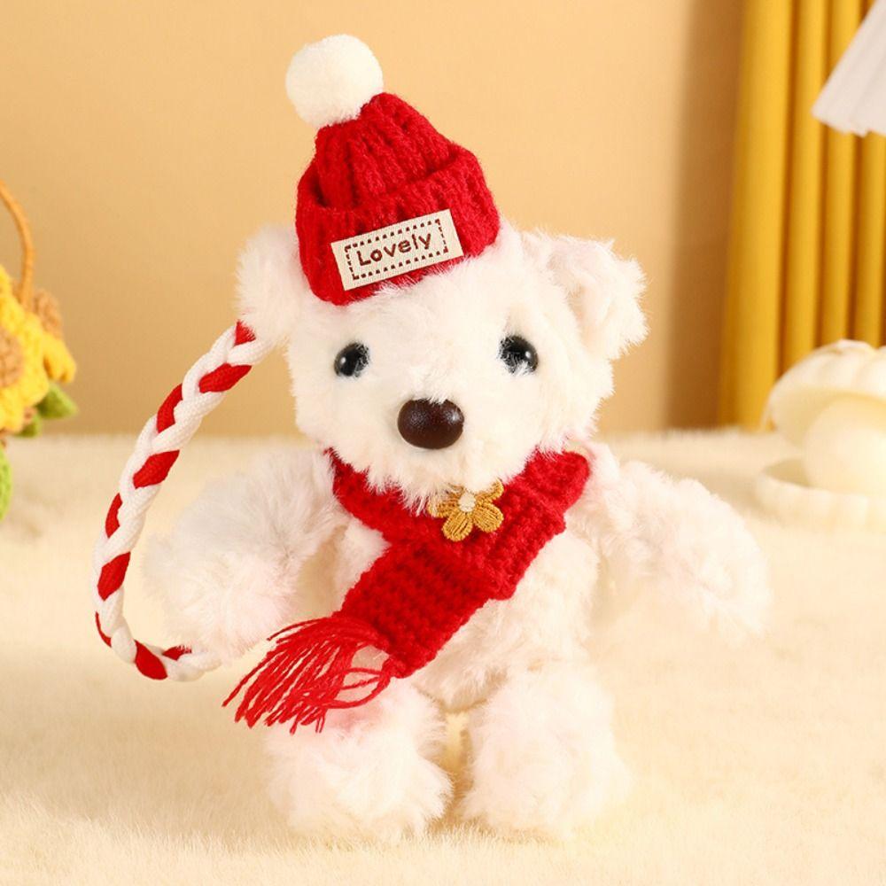 PP Cotton Stuffed Bear Pendant Scarf Bag Decoration Bib Bear Plush Key Chain  Children