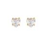 1 pair of zircon heart-shaped copper earrings elegant and versatile women's earrings