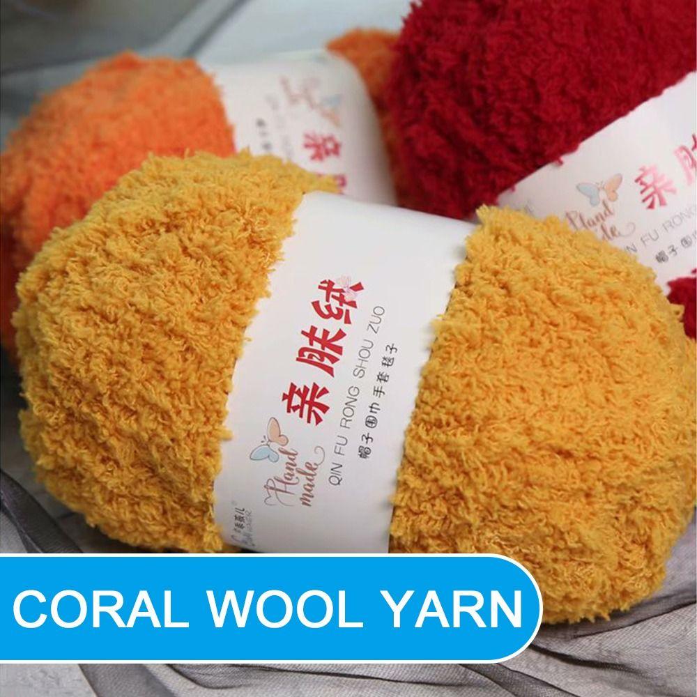 Сделай сам Мягкая ручная вязка Куклы Толстая пряжа Коралловый бархат Пушистая шерстяная пряжа Нитки для полотенец Шарф Свитер