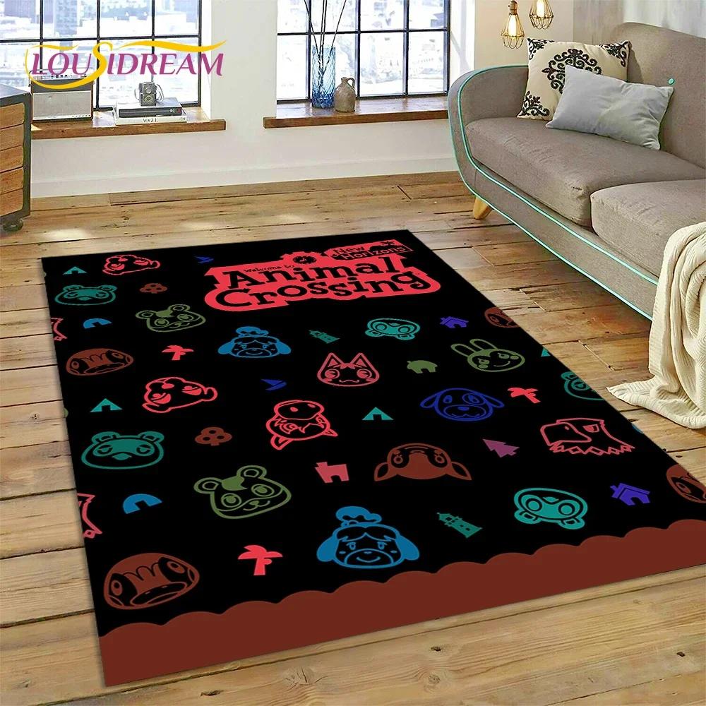 Cute Animal Crossing New Horizons Cartoon Carpet Rug for Bedroom Living Room Home Sofa Decoration,Kid Game Large Decor Floor Mat