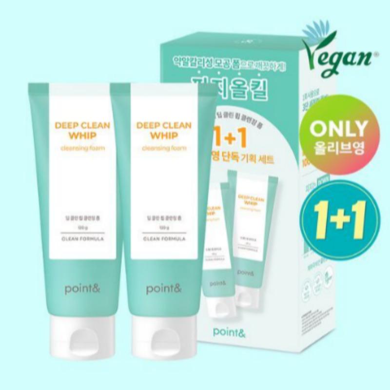 POINT& Deep Clean Whip Cleansing Foam 120g 1+1 Set